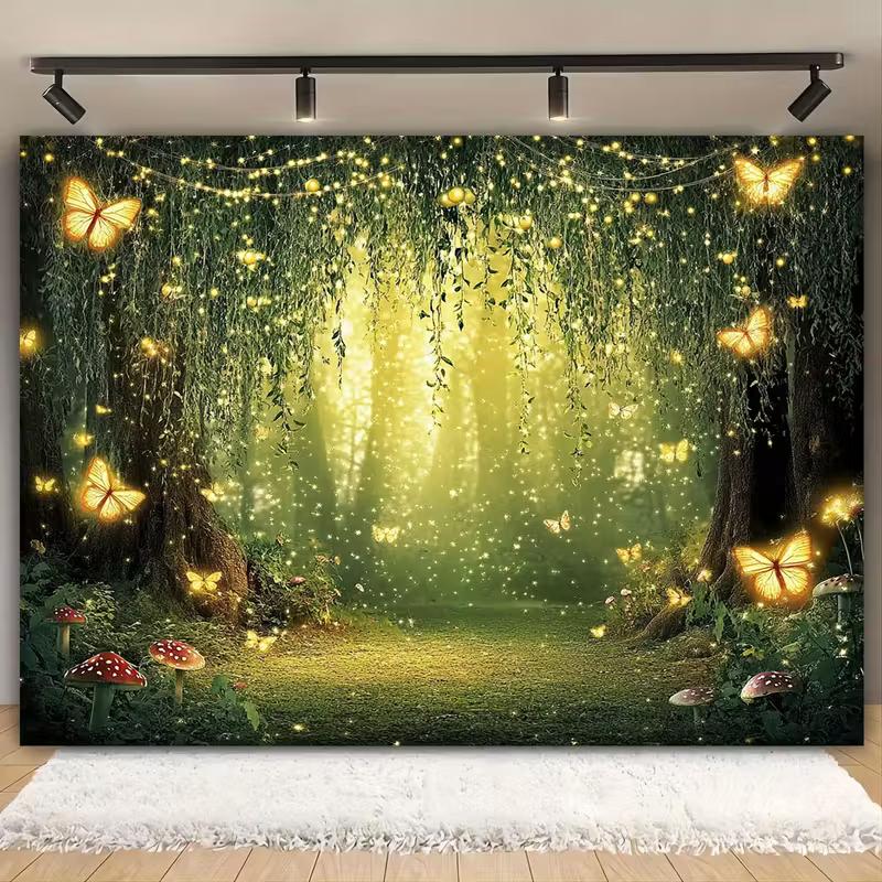 2D Dreamy Enchanted Forest with Butterflies & Vines Themed Backdrop 47.2x31.5inch/120*80cm
2D Dreamy Enchanted Forest with Butterflies & Vines Themed Backdrop 47.2x31.5inch/120*80cm