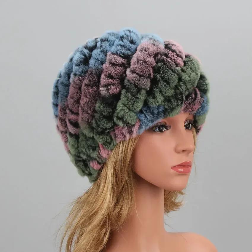 Real Rex Rabbit Fur Hat Elastic Knitted Cap with Stripe Design Winter Hat for Women Ladies Autumn Headgear Fashion Girls Bonnets Elastic(55-60cm)
Real Rex Rabbit Fur Hat Elastic Knitted Cap with Stripe Design Winter Hat for Women Ladies Autumn Headgear Fashion Girls Bonnets Elastic(55-60cm)