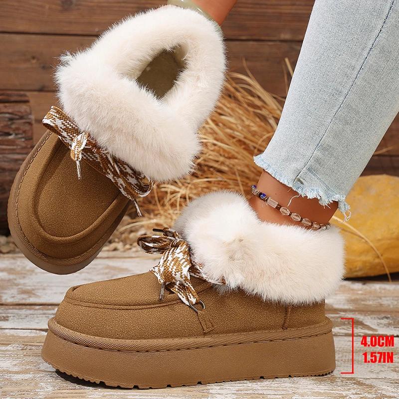 Faux Suede Chunky Platform Snow Boots Women Warm Thicken Plush Thick Bottom Cotton Shoes Woman Lace Up Winter Ankle Boots 41
Faux Suede Chunky Platform Snow Boots Women Warm Thicken Plush Thick Bottom Cotton Shoes Woman Lace Up Winter Ankle Boots 41
