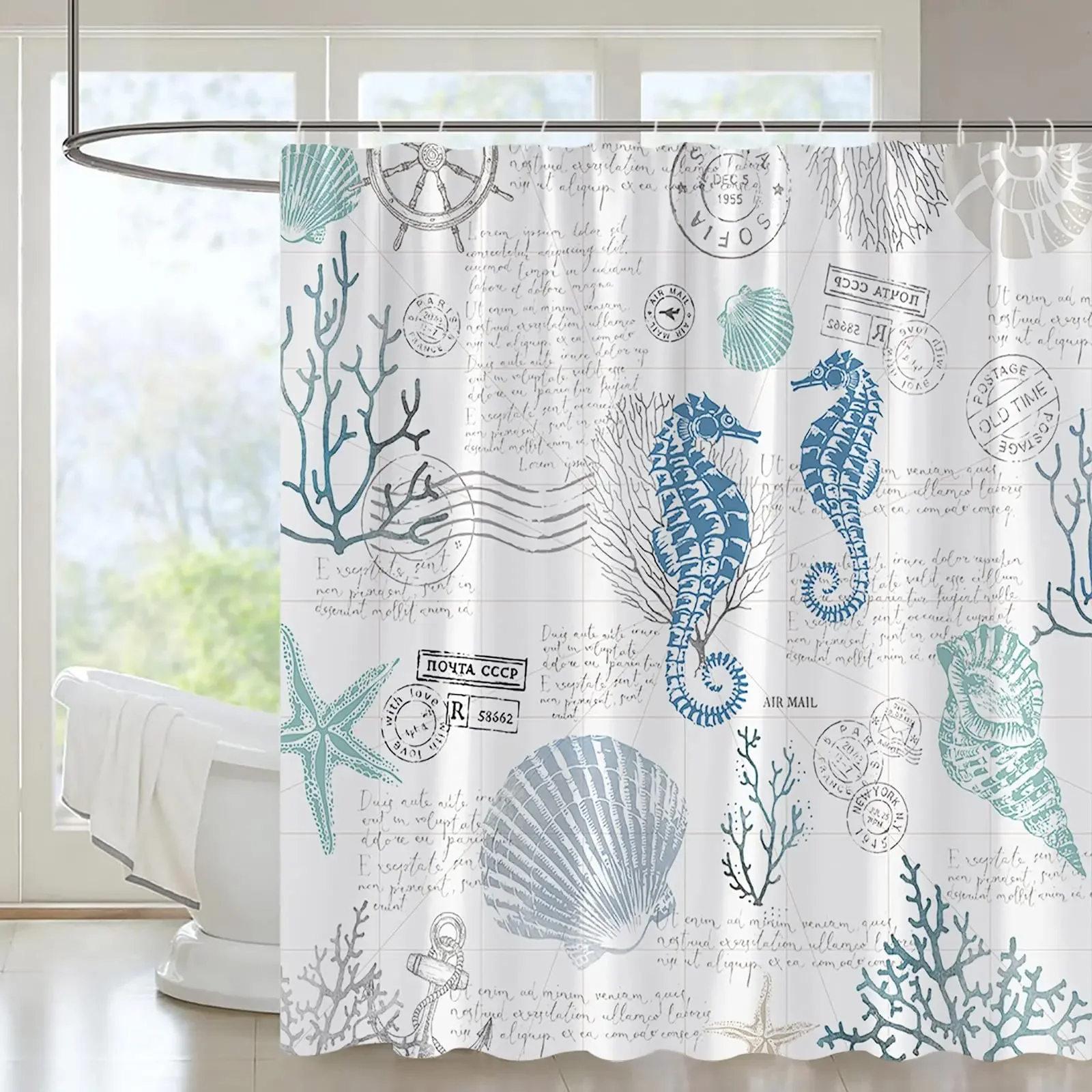 Морська зірка Раковина Корал Пляж Шторка для ванни з океанською тематикою Підводний Морський Душові шторки Водонепроникна тканина Декоративна для ванної кімнати W120xH180cm
Морська зірка Раковина Корал Пляж Шторка для ванни з океанською тематикою Підводний Морський Душові шторки Водонепроникна тканина Декоративна для ванної кімнати W120xH180cm