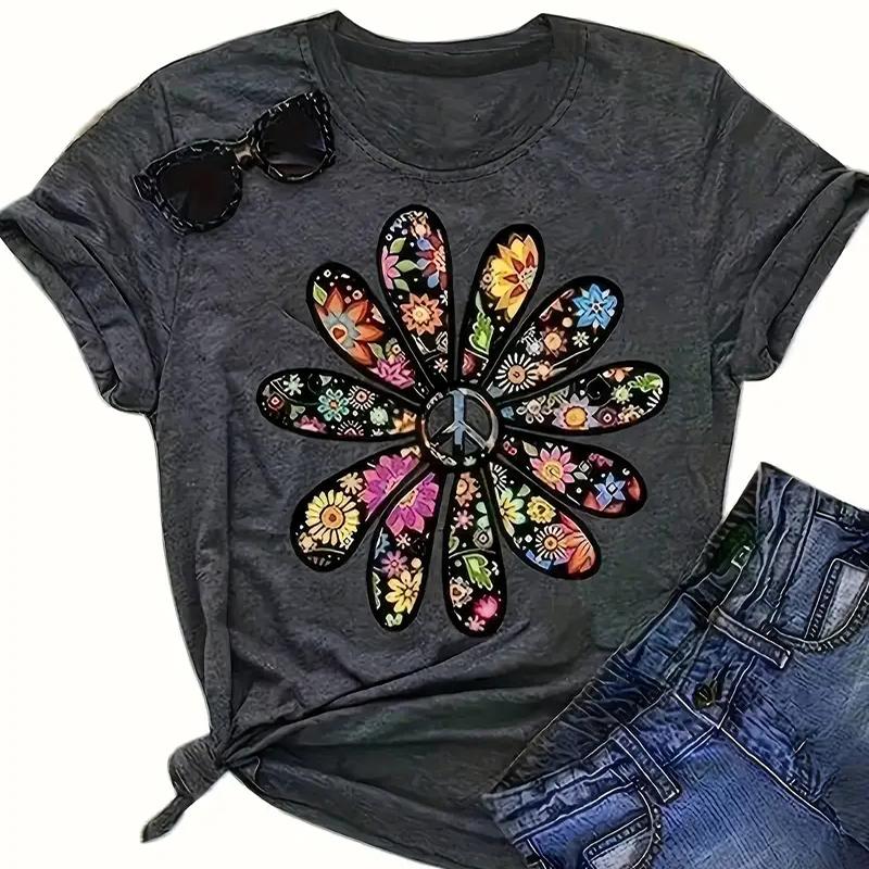 Women Summer T Shirt Retro Fashion Short Sleeve Tees Casual Flower Printed Tops XS чорний
Women Summer T Shirt Retro Fashion Short Sleeve Tees Casual Flower Printed Tops XS чорний