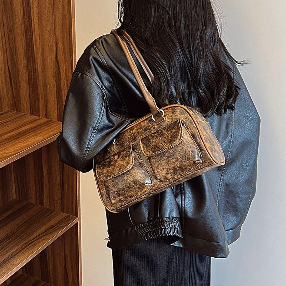 Сумка для боулинга Y2K PU, однотонная сумка, переносная карманная сумка Boston Tote для девочек
Сумка для боулинга Y2K PU, однотонная сумка, переносная карманная сумка Boston Tote для девочек