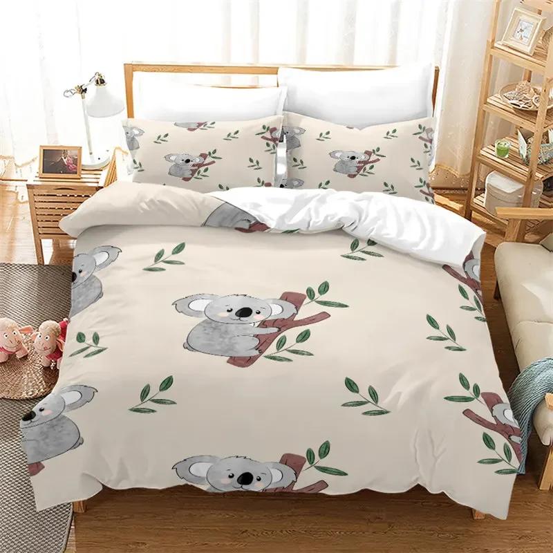 Cartoon Koala Cute Animal Leaves Flowers Comfortable Duvet Quilt Cover Pillowcase Bedding Set Bedroom Decoration Home Textile 70x133cm 2pcs
Cartoon Koala Cute Animal Leaves Flowers Comfortable Duvet Quilt Cover Pillowcase Bedding Set Bedroom Decoration Home Textile 70x133cm 2pcs