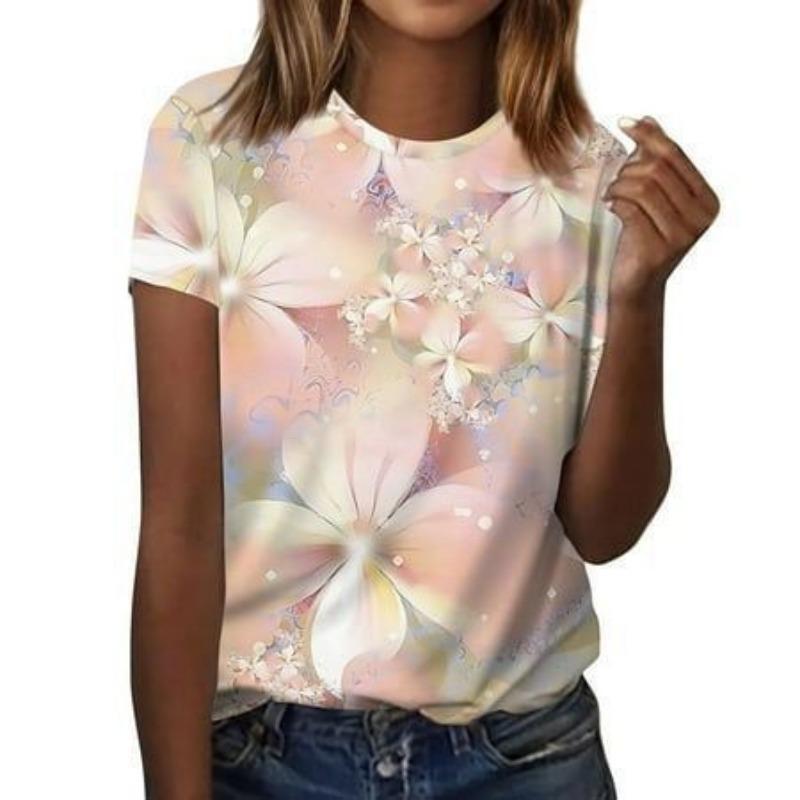 Тенденция цветочного принта Женская модная футболка с круглым вырезом и короткими рукавами Футболка с принтом 6xl
Тенденция цветочного принта Женская модная футболка с круглым вырезом и короткими рукавами Футболка с принтом 6xl