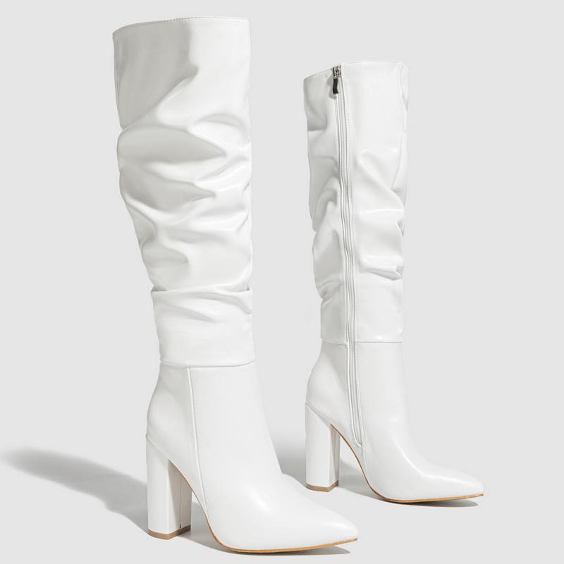 Pointed Toe Thick Heel Women Boots Pleated Side Zipper High Heel Long Boots Knee High Boots for Office Nightclub Evening Party 42 білий
Pointed Toe Thick Heel Women Boots Pleated Side Zipper High Heel Long Boots Knee High Boots for Office Nightclub Evening Party 42 білий