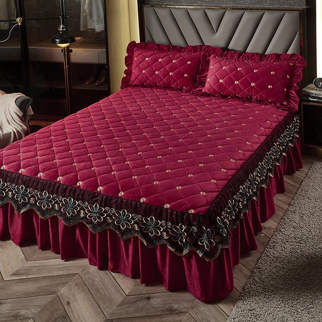 Розкішна товста оксамитова стьобана спідниця з вишивкою, м’яке коротке плюшеве простирадло королівського розміру без наволочки 2pcs Pillowcase
Розкішна товста оксамитова стьобана спідниця з вишивкою, м’яке коротке плюшеве простирадло королівського розміру без наволочки 2pcs Pillowcase