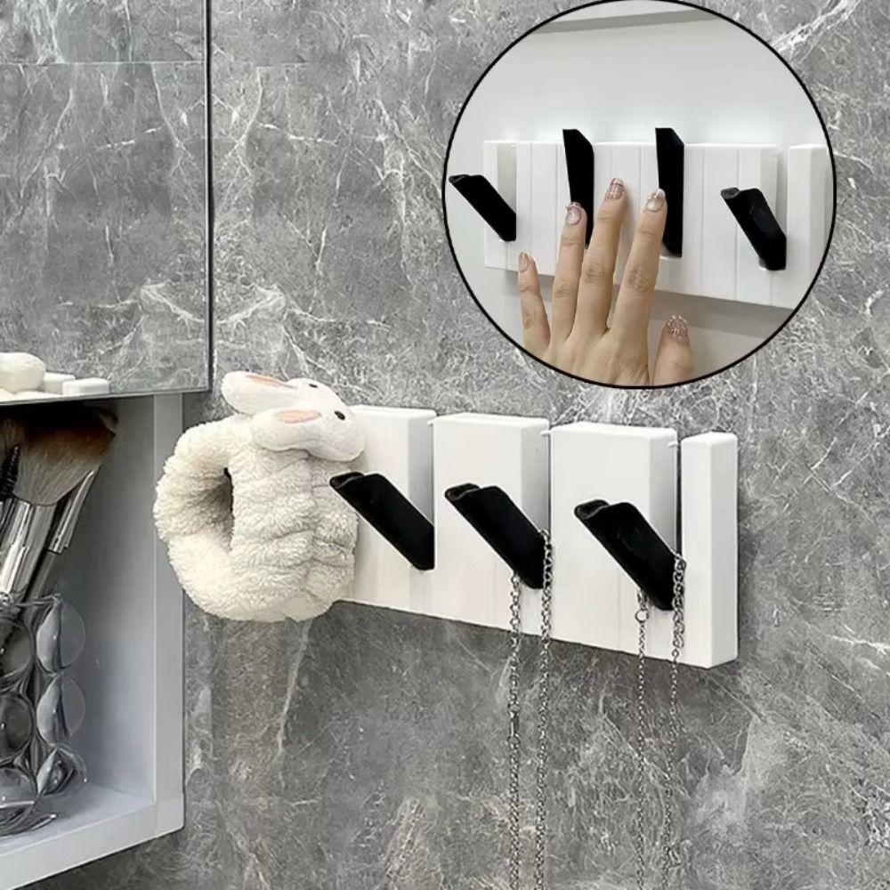 Punch Free Wall Mounted Hanger Four-grid Wall Storage Hook for Kitchen Bathroom Towels Black White
Punch Free Wall Mounted Hanger Four-grid Wall Storage Hook for Kitchen Bathroom Towels Black White