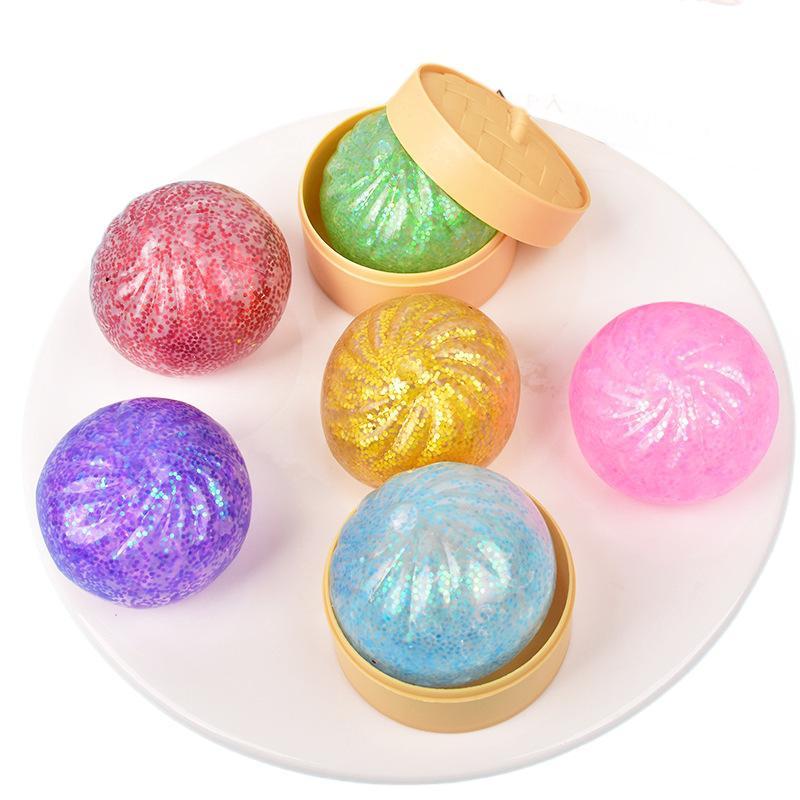 Steamer Bun Sensory Stress Ball Squeeze Toy Glitter Colored Squishy Dumpling Decompression Ball Fidget Toy for Anxiety Relief
Steamer Bun Sensory Stress Ball Squeeze Toy Glitter Colored Squishy Dumpling Decompression Ball Fidget Toy for Anxiety Relief