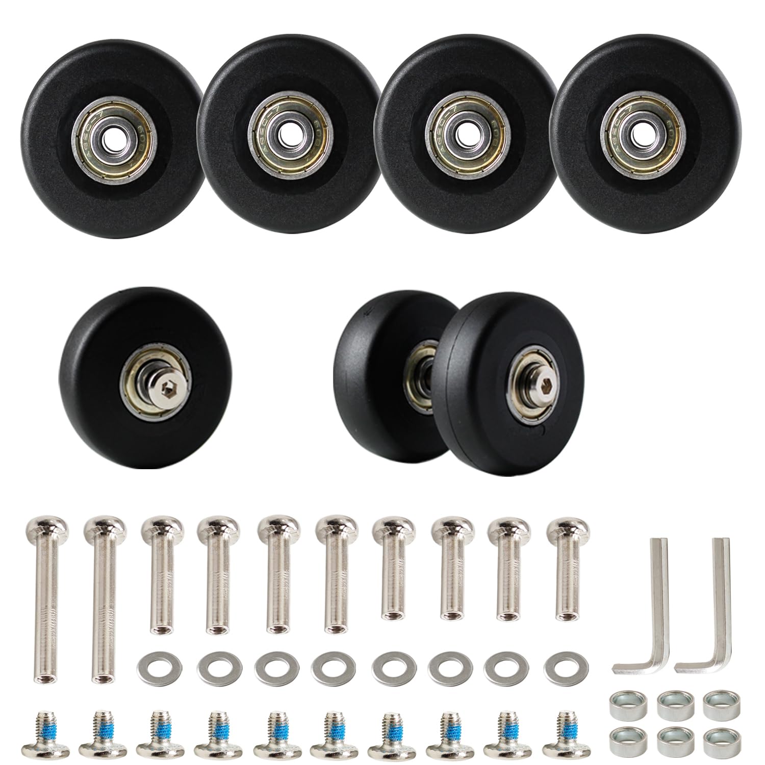 Suitcase Tire Replacement Kit, 2.0 x 0.7 inches (50 x 18 mm) Hard PU 50mm чорний
Suitcase Tire Replacement Kit, 2.0 x 0.7 inches (50 x 18 mm) Hard PU 50mm чорний