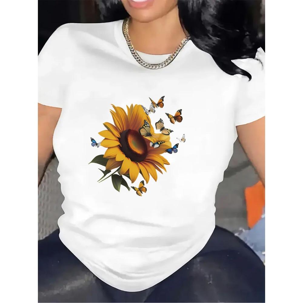 Short Sleeve T-Shirt with Sunflower and Butterflies Design Harajuku Short Sleeve Casual Clothing Street Tops Clothes 3XL
Short Sleeve T-Shirt with Sunflower and Butterflies Design Harajuku Short Sleeve Casual Clothing Street Tops Clothes 3XL