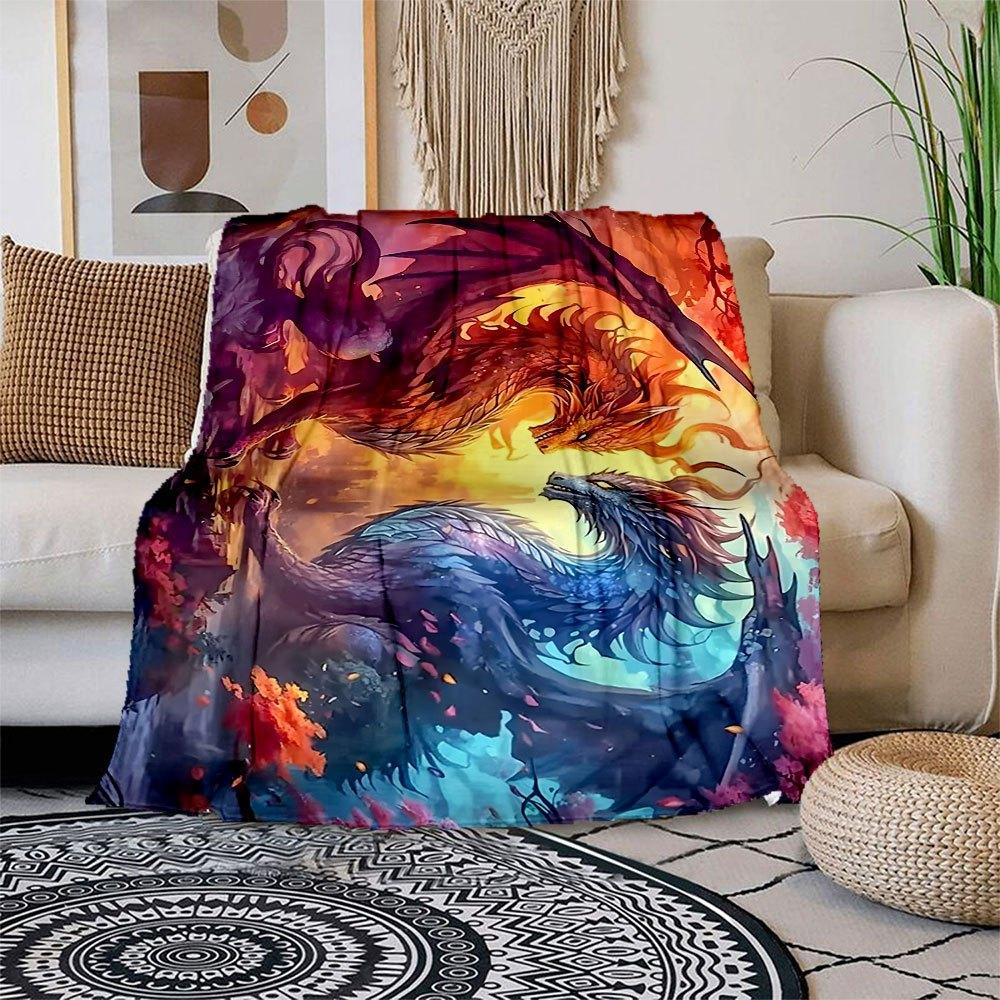 Fantasy Dragon Battle Wall Art Print Blanket Flannel Throw Blanket for Sofa, Bed, Travel, Camping, Office, Couch, Chair, And Bed Gift for C 150x180cm
Fantasy Dragon Battle Wall Art Print Blanket Flannel Throw Blanket for Sofa, Bed, Travel, Camping, Office, Couch, Chair, And Bed Gift for C 150x180cm