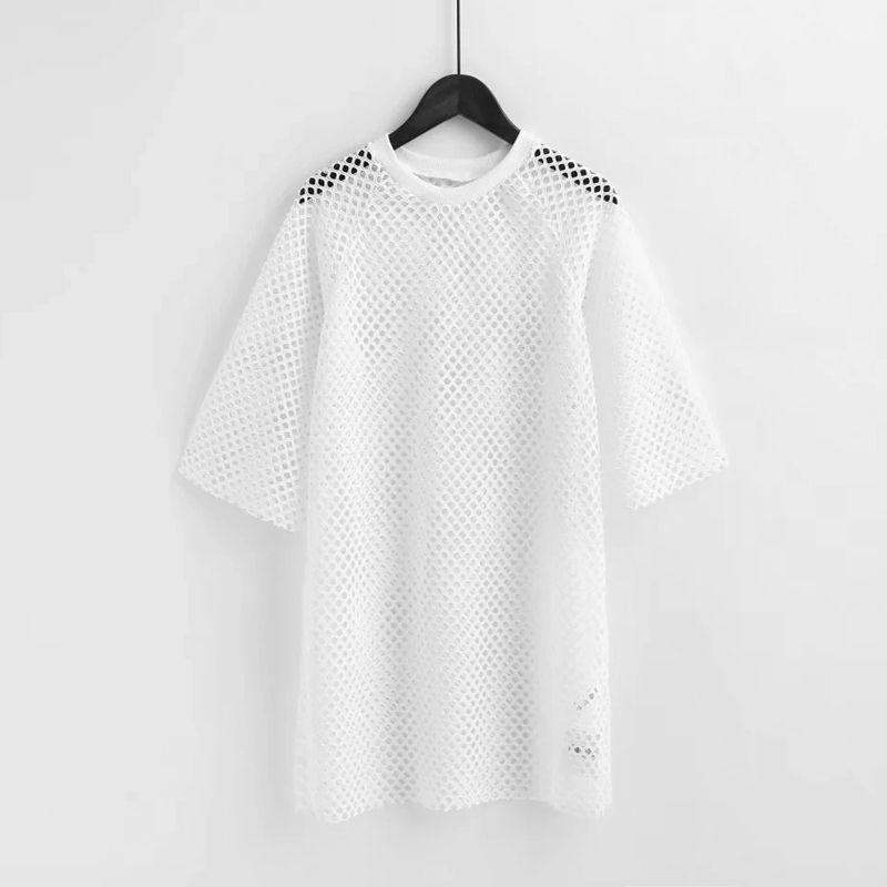 Fashion Style New Arrival Mid Length Long Length Loose Mesh Dress Cut Out Hole Ventilation Travel Outfit Short Sleeve Overskirt White XL
Fashion Style New Arrival Mid Length Long Length Loose Mesh Dress Cut Out Hole Ventilation Travel Outfit Short Sleeve Overskirt White XL
