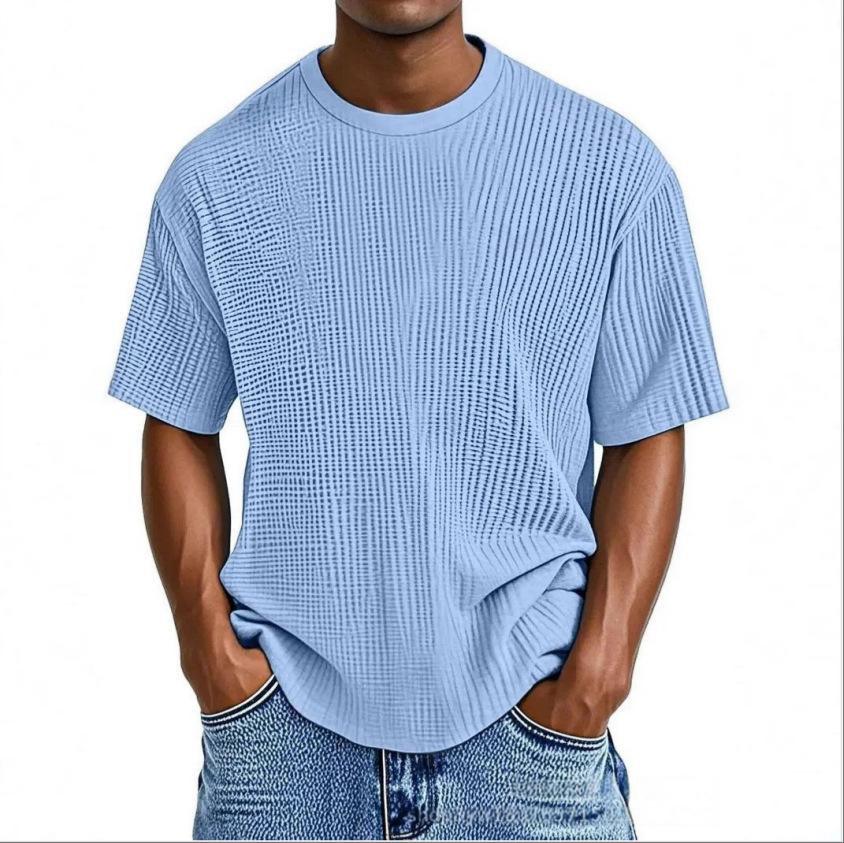 Men s Light Blue Short Sleeve T-Shirt with Mesh Texture, Casual Crew Neck Tee, Multiple Color Options S
Men s Light Blue Short Sleeve T-Shirt with Mesh Texture, Casual Crew Neck Tee, Multiple Color Options S