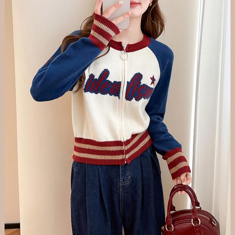 TonLion Women s American College Style Zipper Cardigan M
TonLion Women s American College Style Zipper Cardigan M