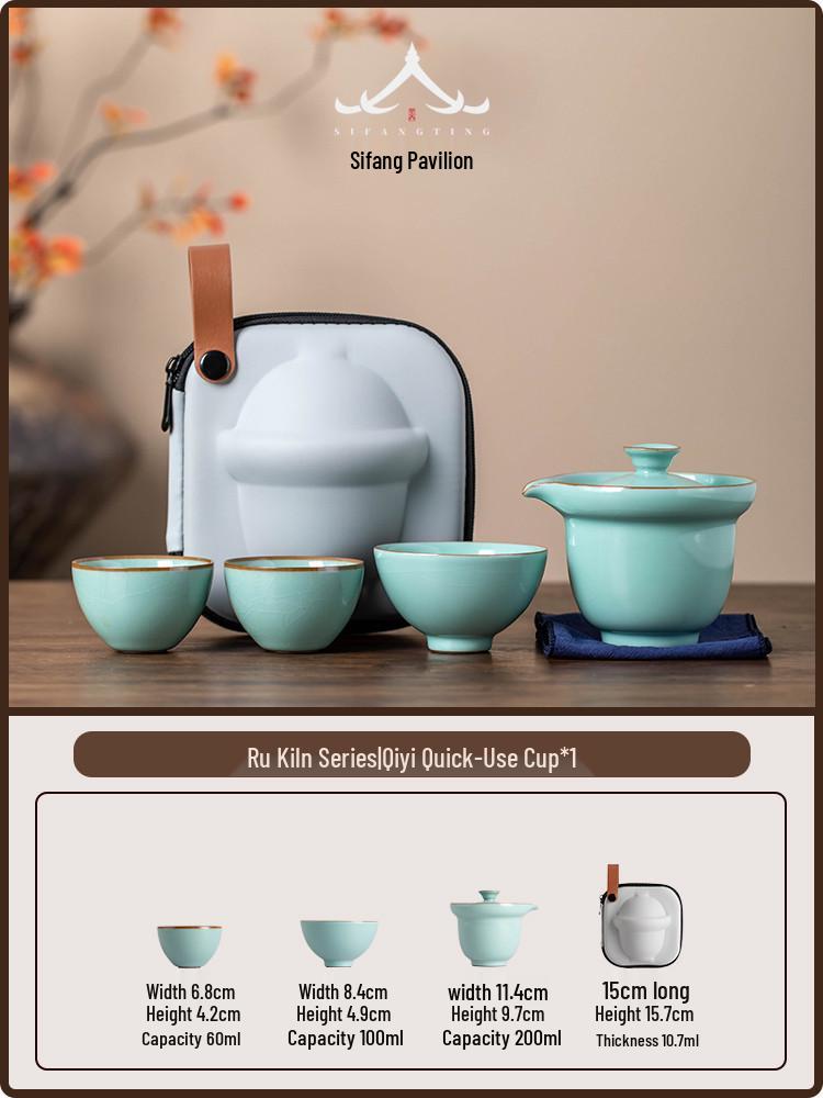 Portable Ceramic Tea Set: Includes One Pot and Three Cups for Outdoor Camping and Travel. Perfect for Brewing Tea Anywhere. Standard Size
Portable Ceramic Tea Set: Includes One Pot and Three Cups for Outdoor Camping and Travel. Perfect for Brewing Tea Anywhere. Standard Size