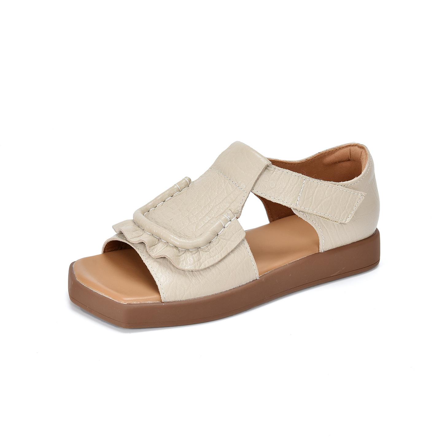 Johnature Genuine Leather Peep Toed Sandals Retro Versatile Square Toe Flat Women s Shoes 40 бежевий
Johnature Genuine Leather Peep Toed Sandals Retro Versatile Square Toe Flat Women s Shoes 40 бежевий