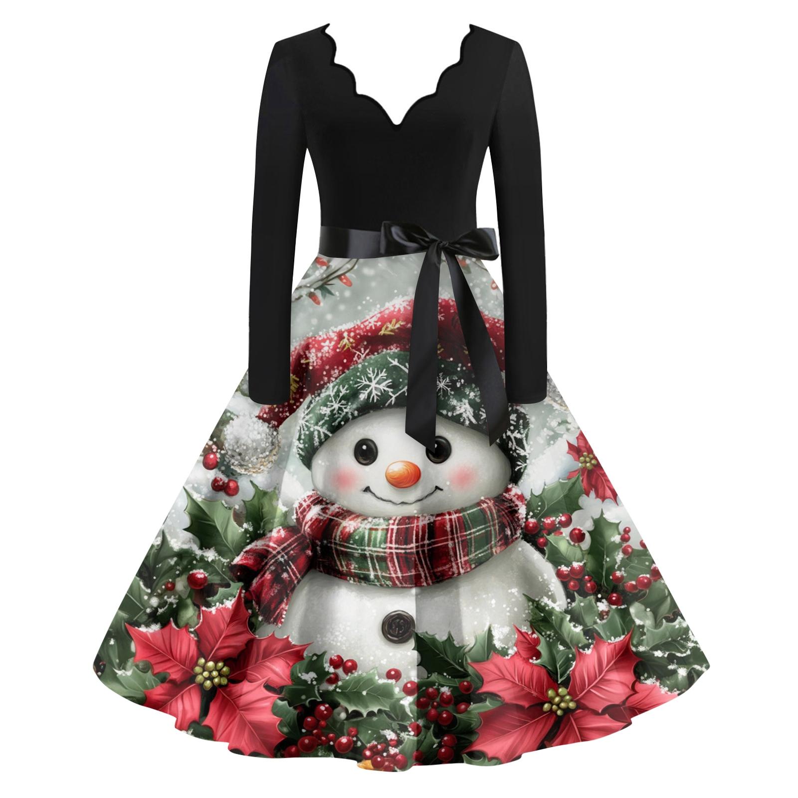 Women s Casual Fashion Christmas Holiday Print V-neck Vintage Dress L
Women s Casual Fashion Christmas Holiday Print V-neck Vintage Dress L
