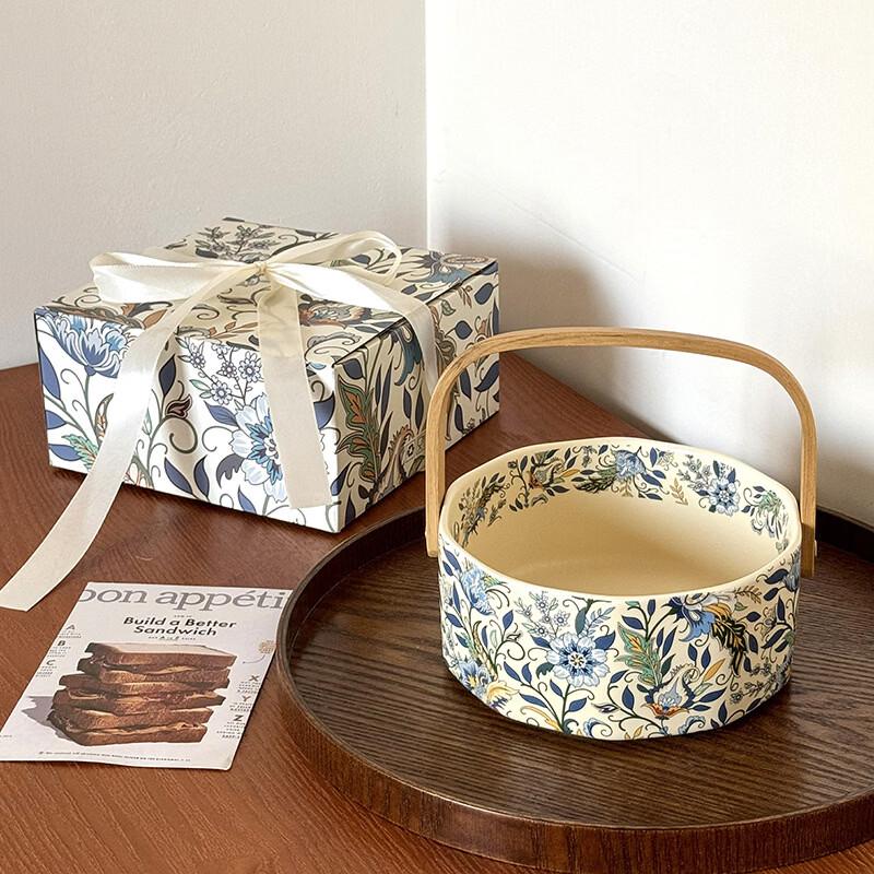 Elegant Chinese Ceramic Fruit Basket with Handle
Elegant Chinese Ceramic Fruit Basket with Handle