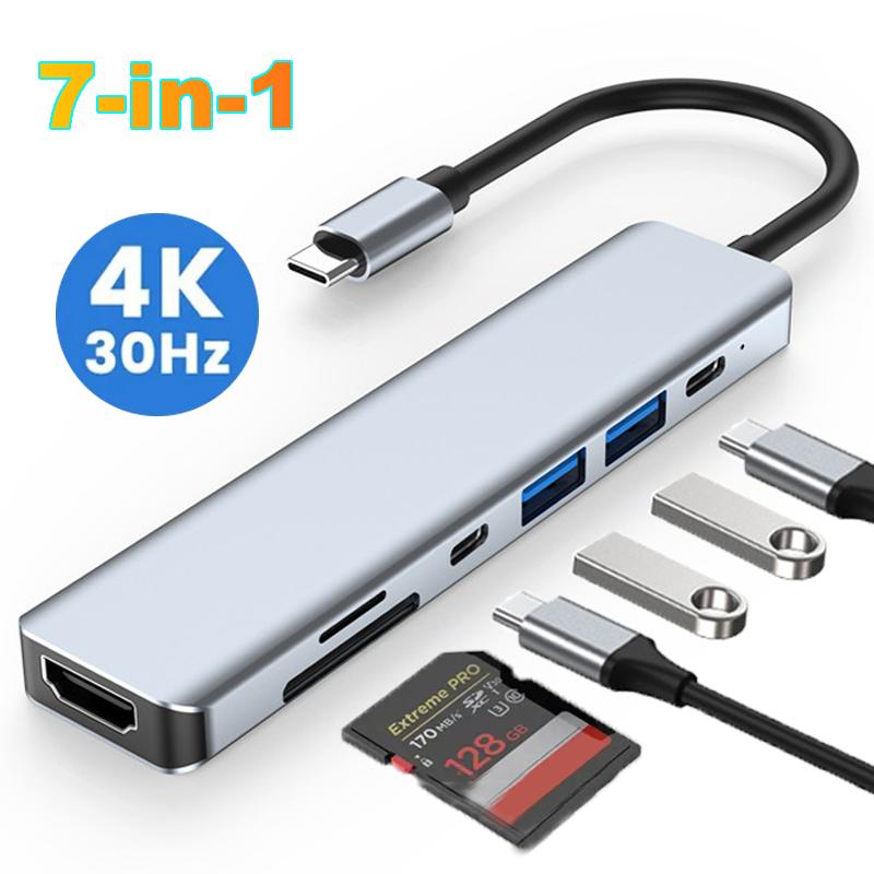 Док-станция USB C 7-в-1, совместимый с HDMI 4K адаптер USB 3.0 HUB TYPE C на HDMI PD 87 Вт, разветвитель USB C для ноутбука Macbook Pro
Док-станция USB C 7-в-1, совместимый с HDMI 4K адаптер USB 3.0 HUB TYPE C на HDMI PD 87 Вт, разветвитель USB C для ноутбука Macbook Pro
