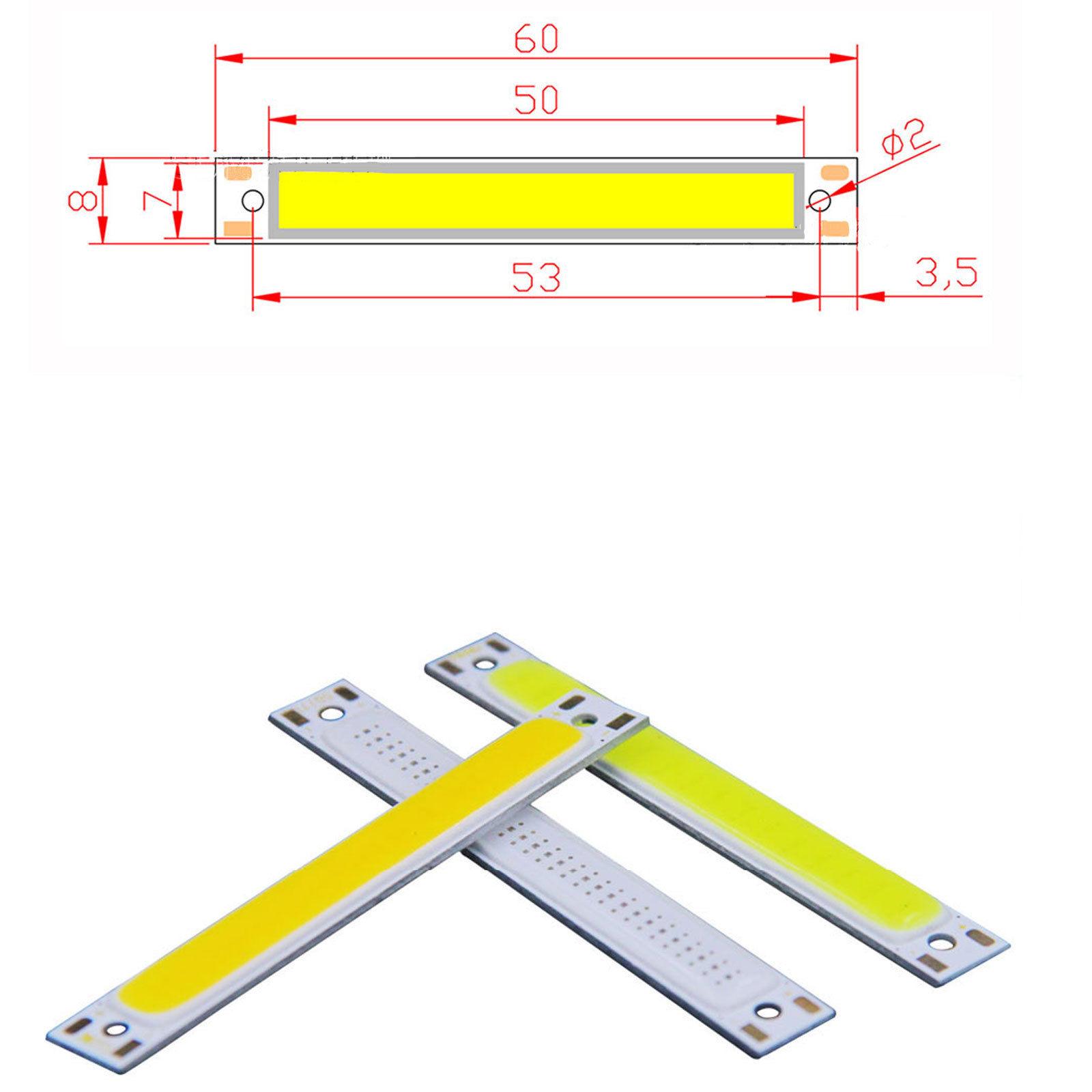 DC3V LED COB Chip Light Board Board 60x8mm 3W LED Work Floodlight Source Chip Beads For DIY Bike Lamp Red Blue Blue White
DC3V LED COB Chip Light Board Board 60x8mm 3W LED Work Floodlight Source Chip Beads For DIY Bike Lamp Red Blue Blue White