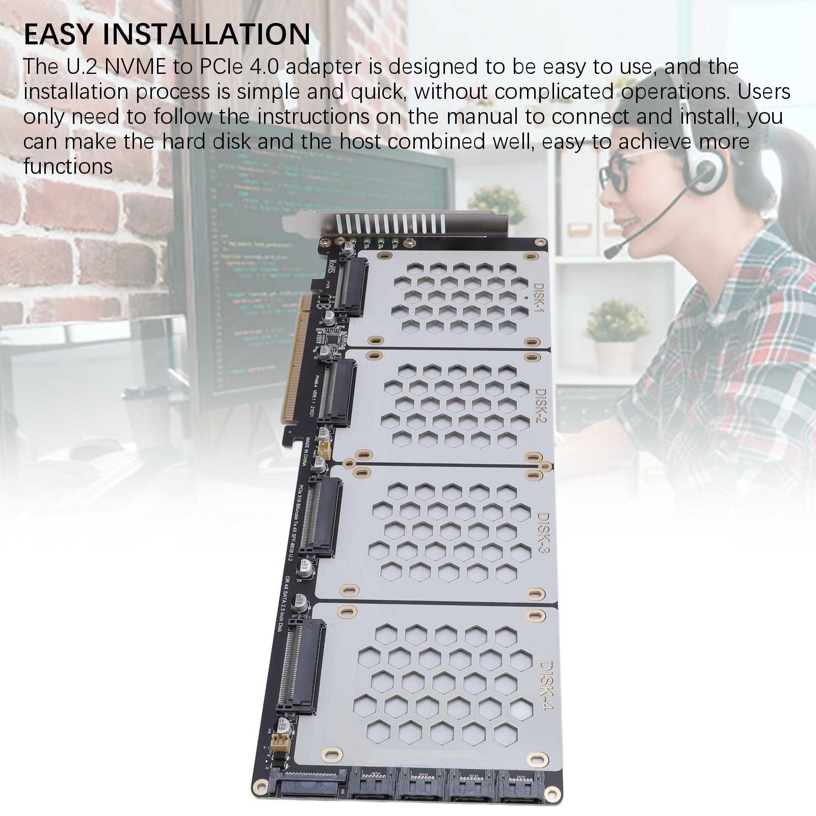Адаптер U.2 NVME до PCIe 4.0 X8 SFF8639 2,5 дюйма Жорсткий диск Внутрішні компоненти комп’ютера
Адаптер U.2 NVME до PCIe 4.0 X8 SFF8639 2,5 дюйма Жорсткий диск Внутрішні компоненти комп’ютера