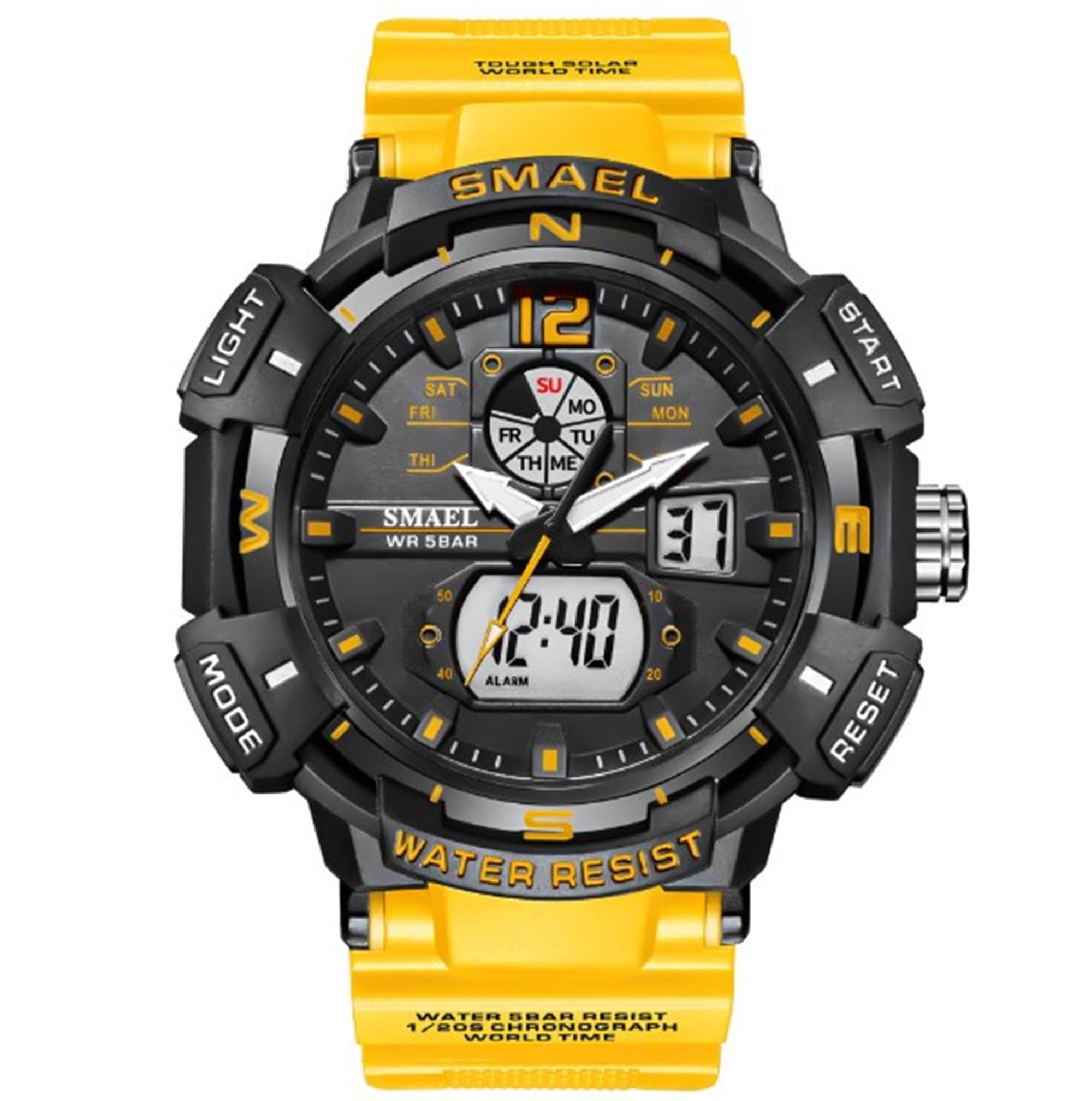 Мужские спортивные часы Мужские часы кварцевый механизм цифровая светодиодная подсветка секундомер будильник с подарочной коробкой (желтый)
Мужские спортивные часы Мужские часы кварцевый механизм цифровая светодиодная подсветка секундомер будильник с подарочной коробкой (желтый)