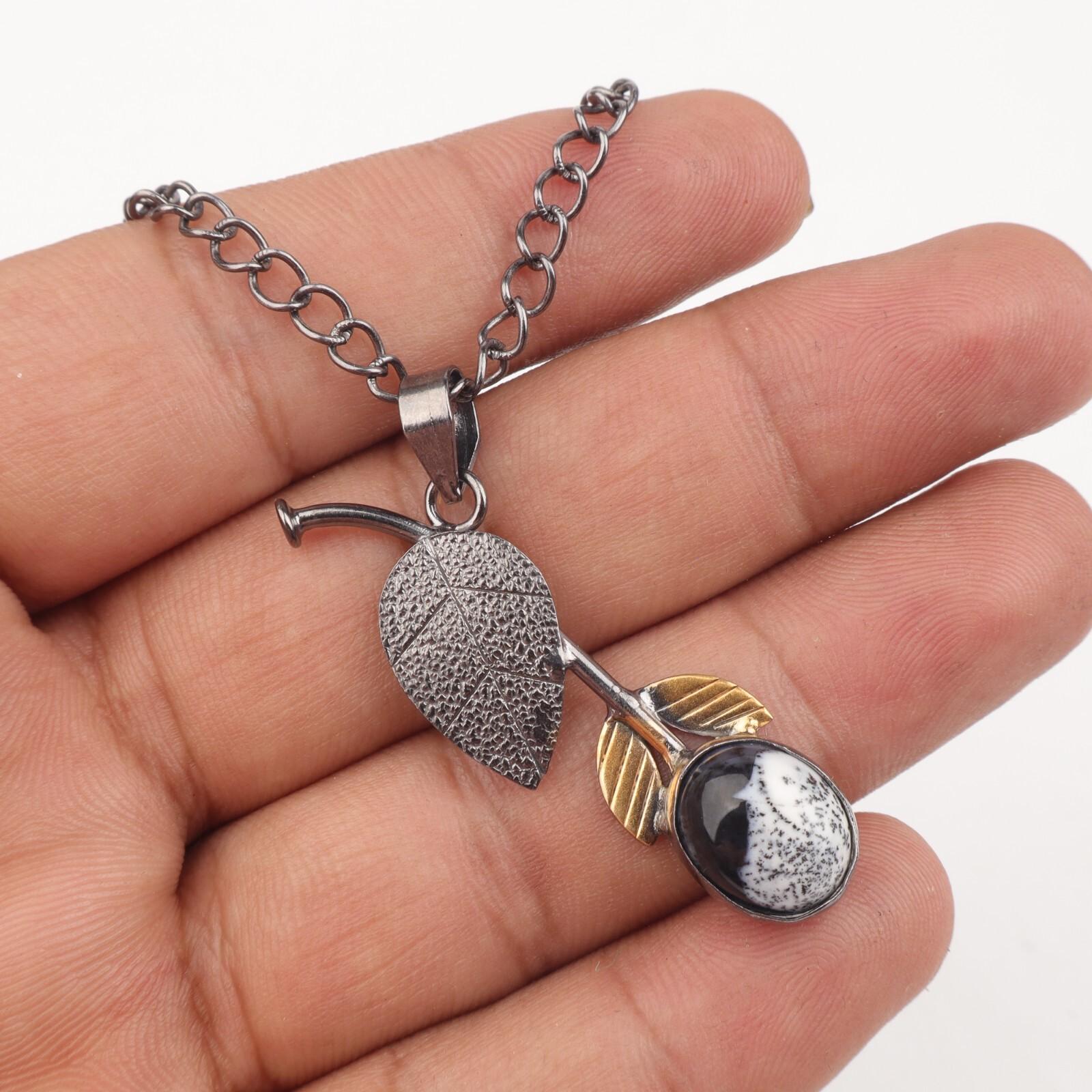 Natural Dendritic Opal Gemstone 925 Sterling Silver Handcrafted Jewelry Pendant PP-55-22
Natural Dendritic Opal Gemstone 925 Sterling Silver Handcrafted Jewelry Pendant PP-55-22