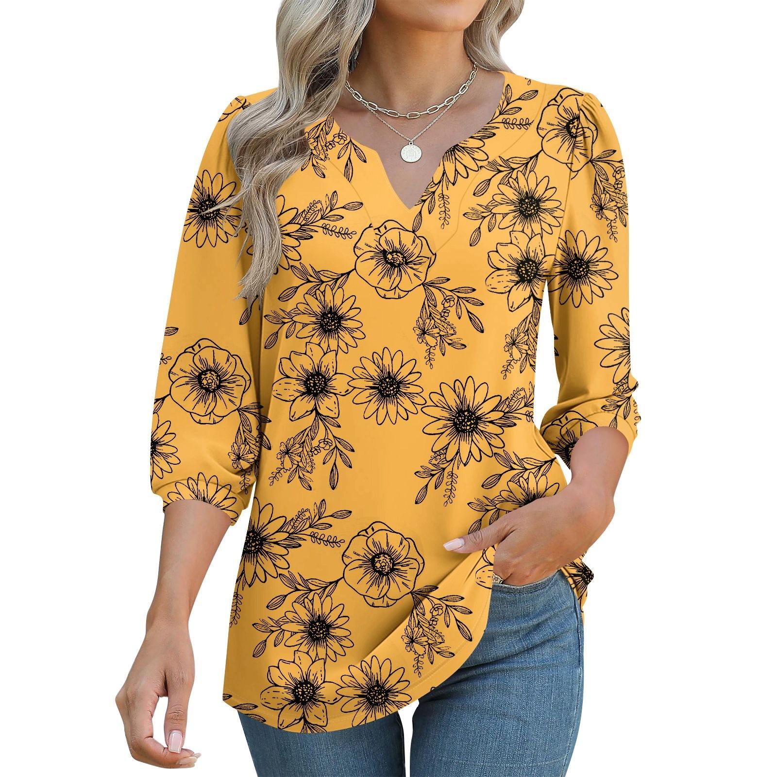 Women s 3/4 Sleeve Shirts Graphic Tees Shirts Casual Basic Tops Pullovers L жовтий
Women s 3/4 Sleeve Shirts Graphic Tees Shirts Casual Basic Tops Pullovers L жовтий