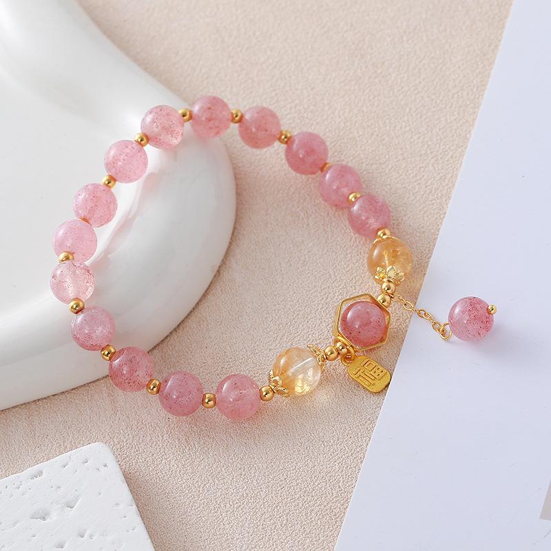 Natural Strawberry Crystal Bracelet Citrine Bracelet Bangles Women Fashion Jewelry accessories Gift
Natural Strawberry Crystal Bracelet Citrine Bracelet Bangles Women Fashion Jewelry accessories Gift