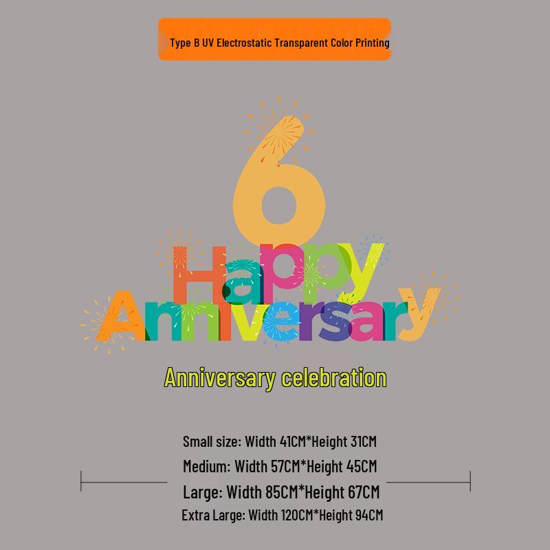 Double-Sided Static Cling Anniversary Stickers for Store Windows and Doors 41x31cm
Double-Sided Static Cling Anniversary Stickers for Store Windows and Doors 41x31cm