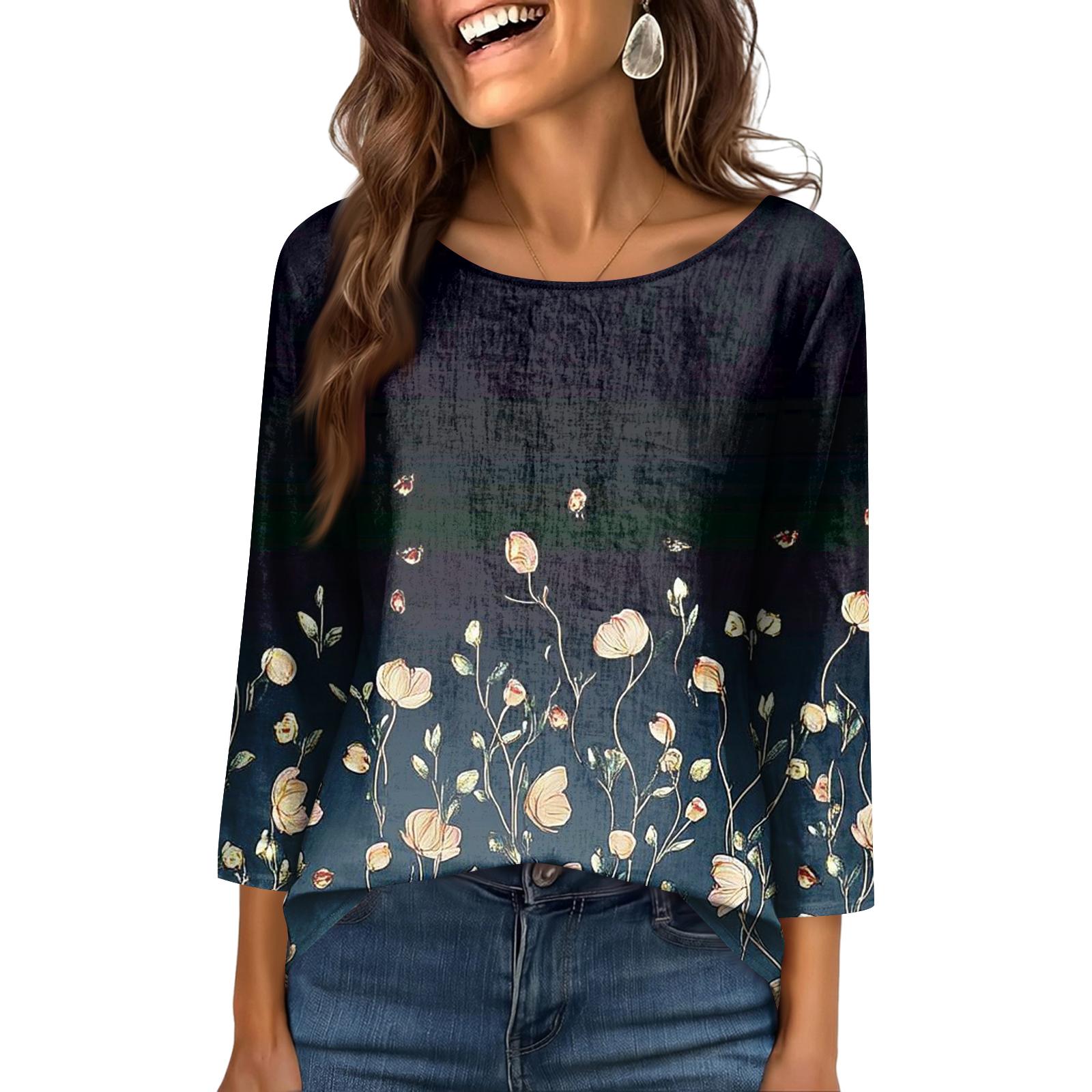 Women s Fashionable Casual Round Neck 3/4 Sleeve Printed T-Shirt Top S Темно-синій
Women s Fashionable Casual Round Neck 3/4 Sleeve Printed T-Shirt Top S Темно-синій