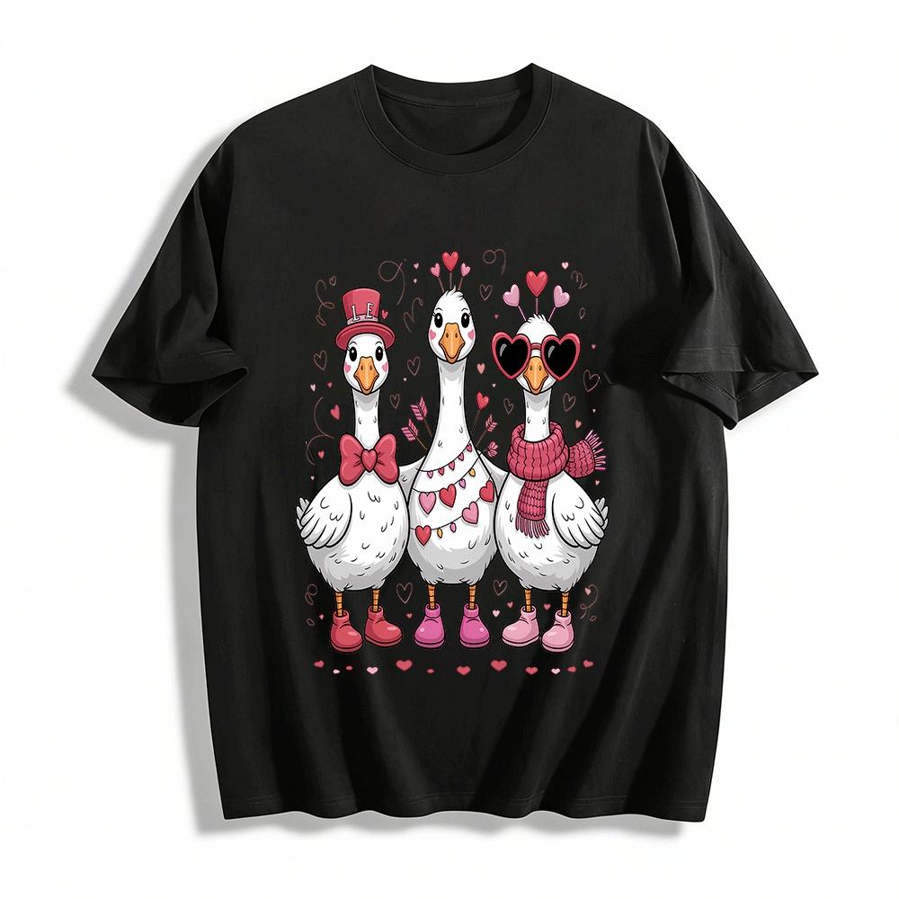 Valentine s Day Cute Three Geese Graphic Casual Top Pure cotton T-shirt XXS
Valentine s Day Cute Three Geese Graphic Casual Top Pure cotton T-shirt XXS