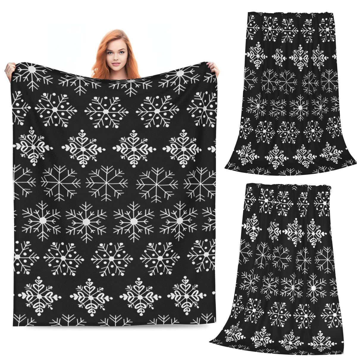 Black And White Snowflake Christmas Blanket Soft Warm Flannel Throw Blanket Bedding for Bed Living room Picnic Travel Home Couch 80x120cm
Black And White Snowflake Christmas Blanket Soft Warm Flannel Throw Blanket Bedding for Bed Living room Picnic Travel Home Couch 80x120cm