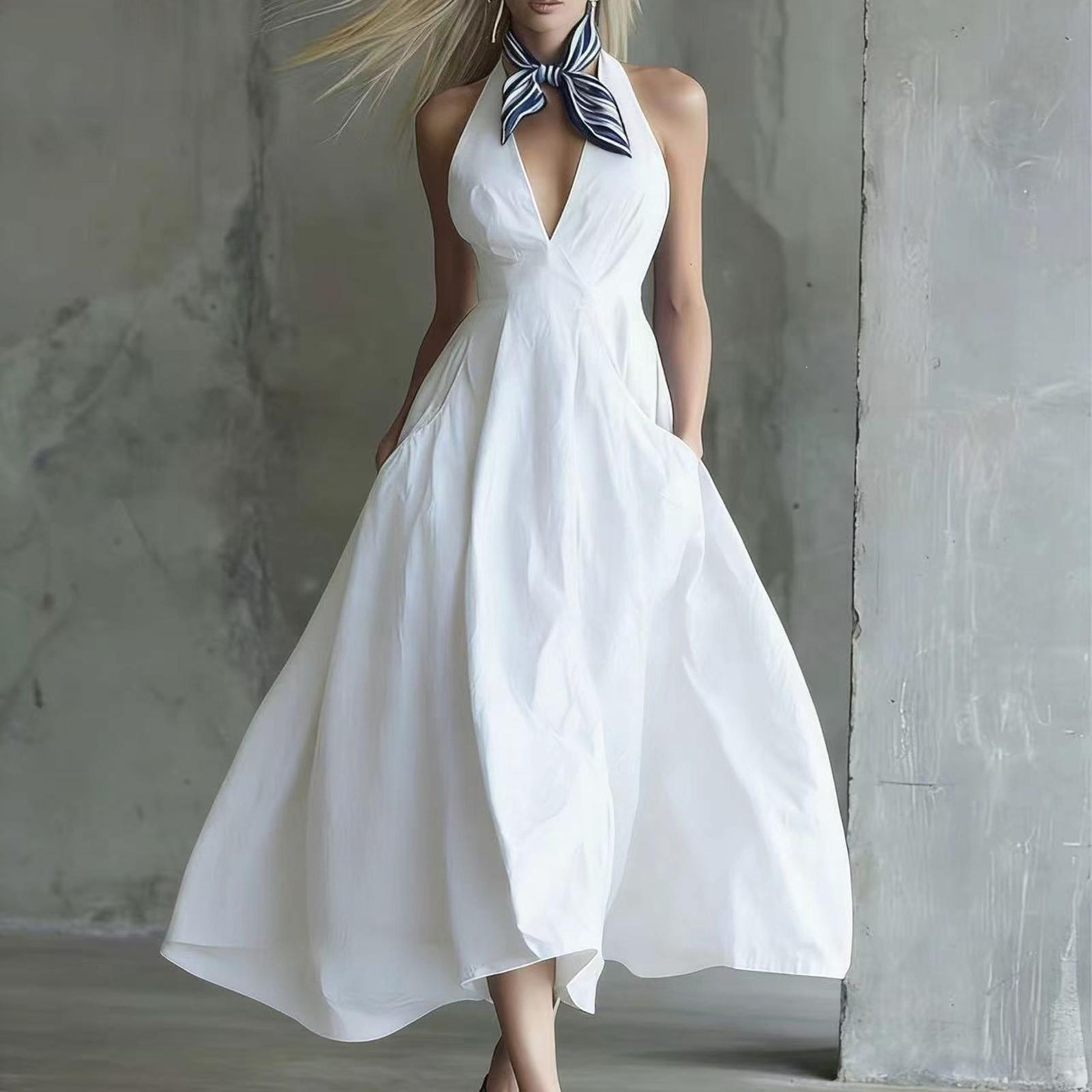 Women Sleeveless Tie Waist V Neck A Line Dress Vintage Style Vacation Midi Dress with Pockets and Flared Skirt for Casual Wear XL
Women Sleeveless Tie Waist V Neck A Line Dress Vintage Style Vacation Midi Dress with Pockets and Flared Skirt for Casual Wear XL