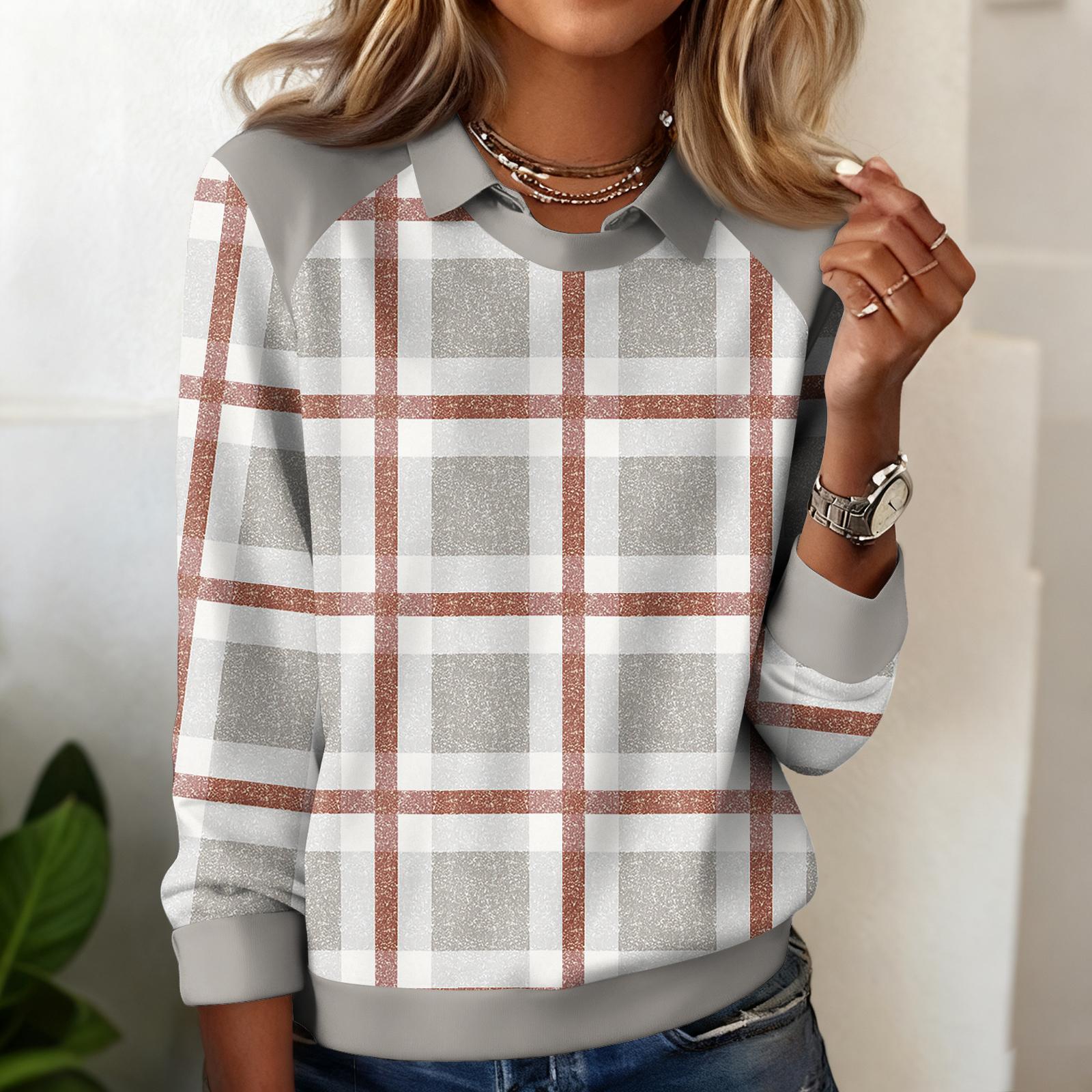 Женский повседневный свитшот с длинными рукавами и принтом в клетку XL белый
Женский повседневный свитшот с длинными рукавами и принтом в клетку XL белый