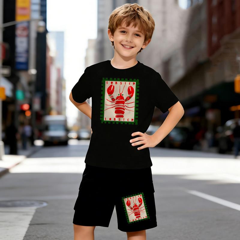 Boys 2 Piece Vintage Lobster Stamp Print Outfit, Short Sleeve T-Shirt and Shorts Set for Kids Age 5-14,Black and White Sporty Casual Summer Clothes 5-6 Years чёрный
Boys 2 Piece Vintage Lobster Stamp Print Outfit, Short Sleeve T-Shirt and Shorts Set for Kids Age 5-14,Black and White Sporty Casual Summer Clothes 5-6 Years чёрный