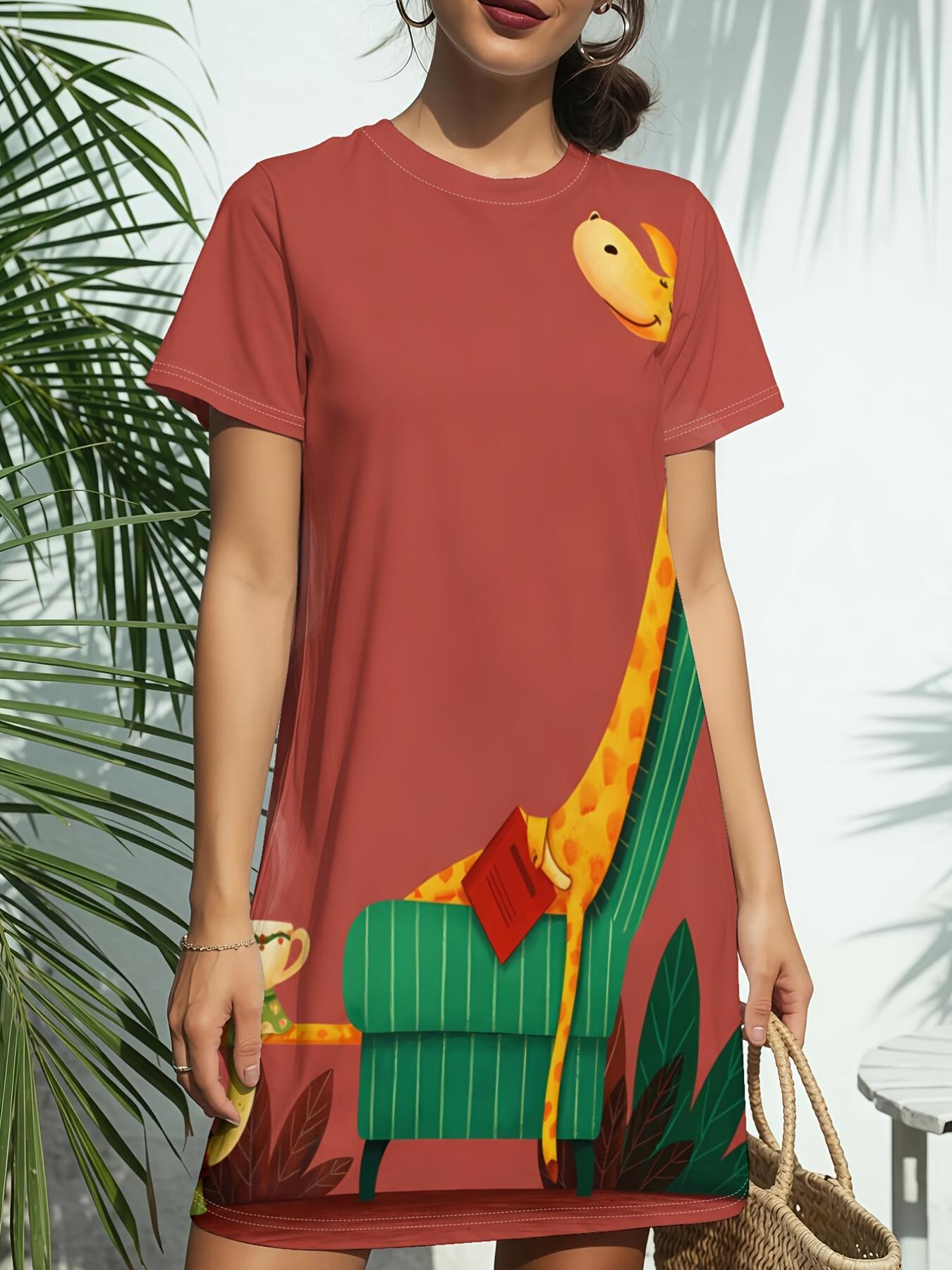 Cute Snake New Women S Round Neck Short Sleeve T-Shirt Dress. American Style Trendy Digital Print. Casual And Versatile for Spring And Summer. Elegant S дубильная кора
Cute Snake New Women S Round Neck Short Sleeve T-Shirt Dress. American Style Trendy Digital Print. Casual And Versatile for Spring And Summer. Elegant S дубильная кора