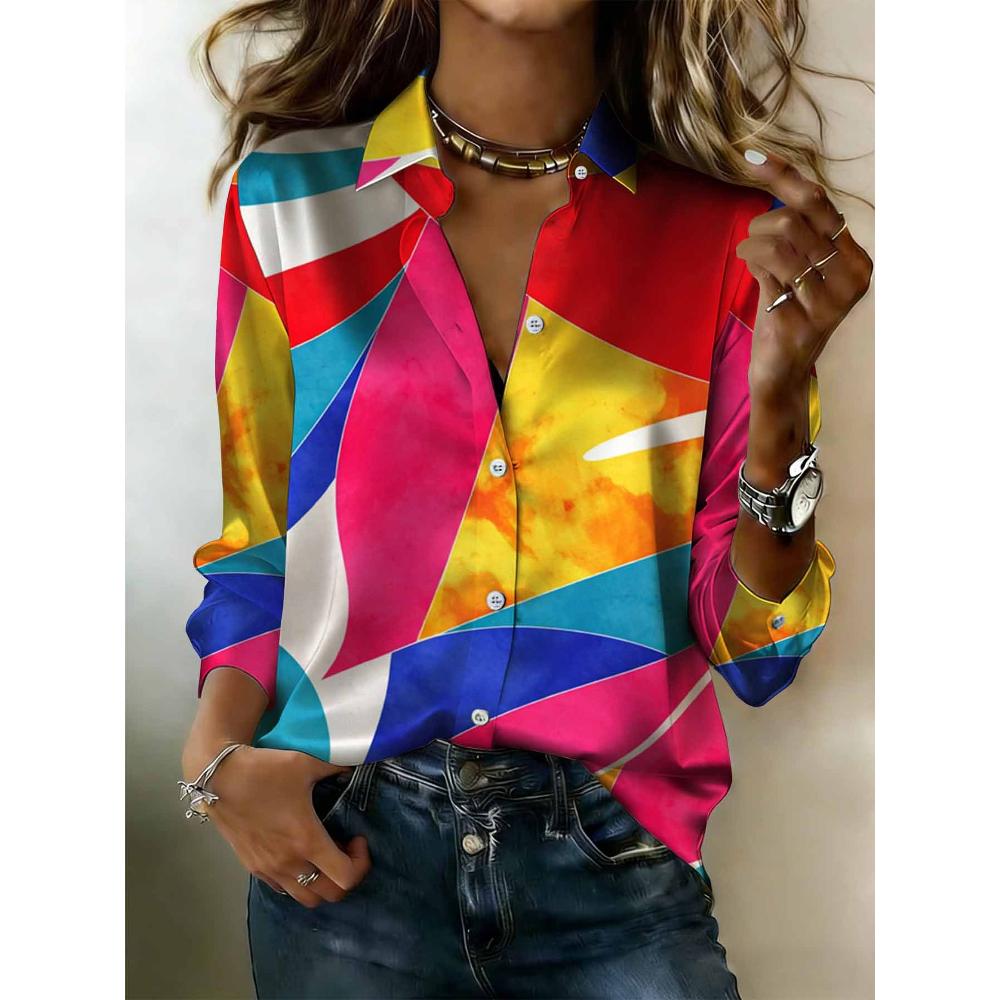 Women s geometric blouse, with a lapel and a full printed satin top, suitable for casual and daily wear, a must-have item for your year-round wardrobe S
Women s geometric blouse, with a lapel and a full printed satin top, suitable for casual and daily wear, a must-have item for your year-round wardrobe S