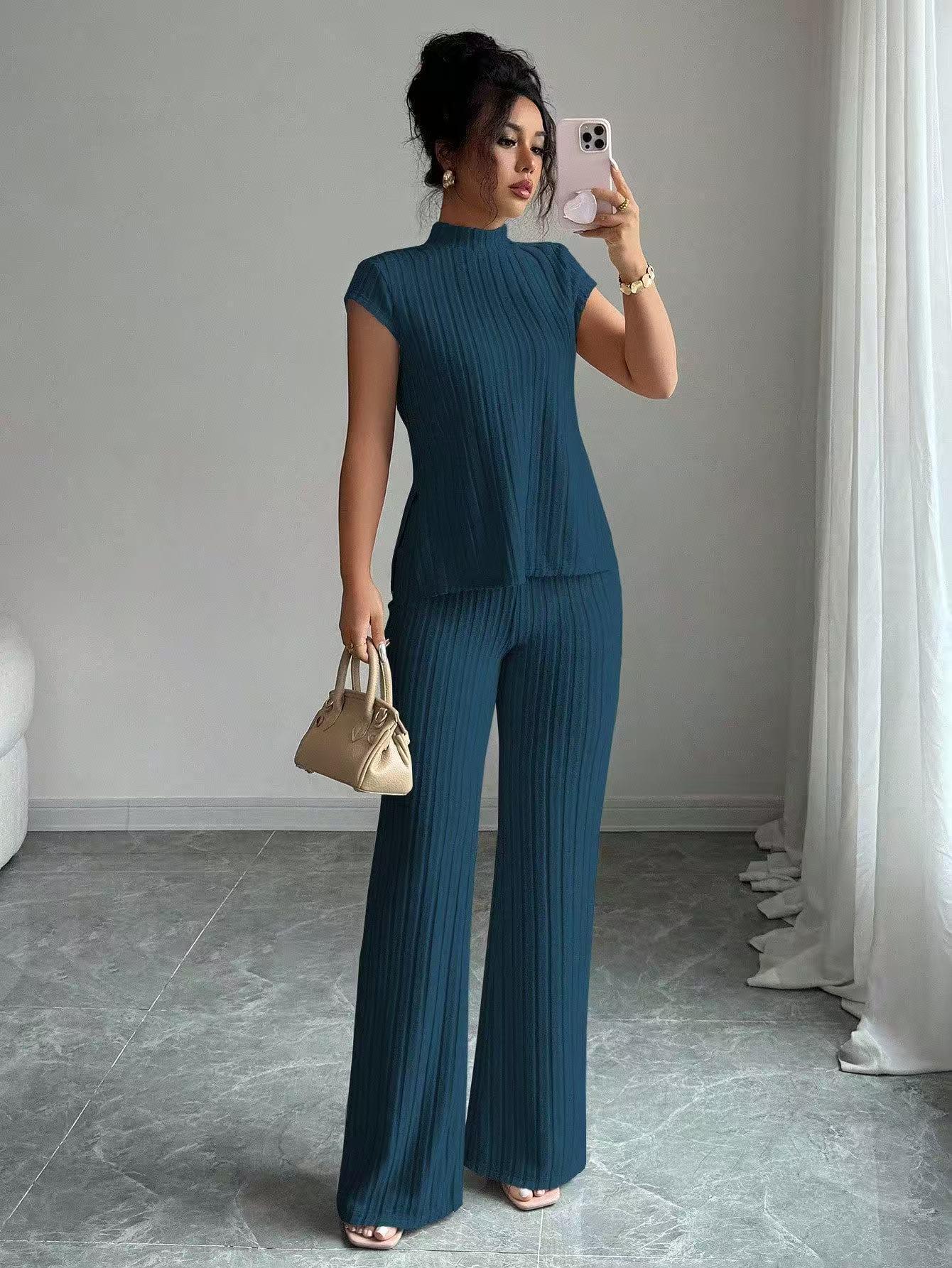 2026 Women s Casual Knit Two-Piece Set: Solid Short Sleeve Top & Ribbed T-Shirt M темно-синього кольору
2026 Women s Casual Knit Two-Piece Set: Solid Short Sleeve Top & Ribbed T-Shirt M темно-синього кольору