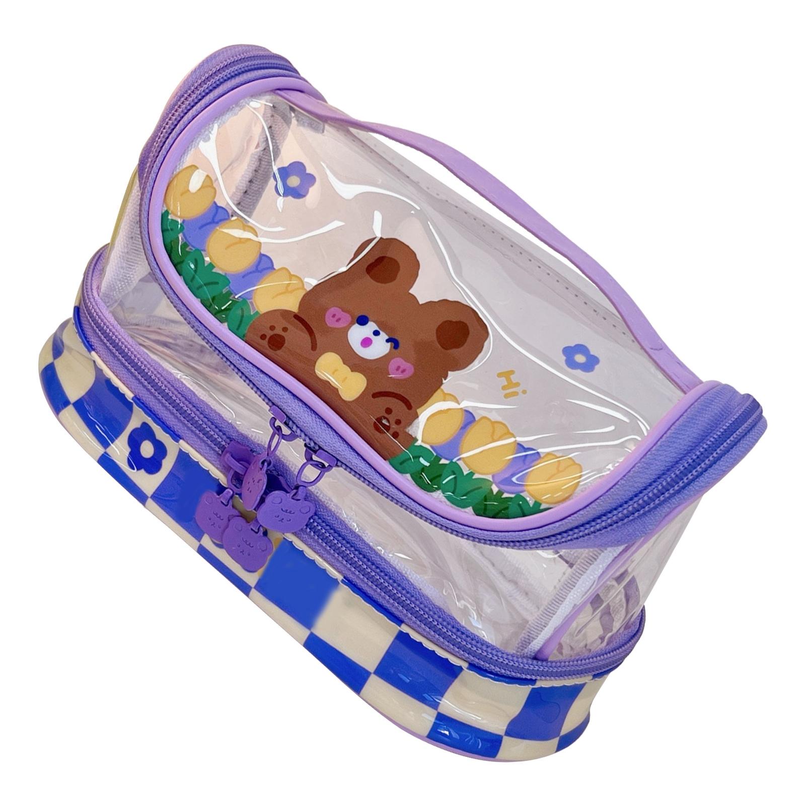 Пенал в мультяшном стиле большой вместимости пластиковая молния прозрачный ПВХ портативный большой пенал для