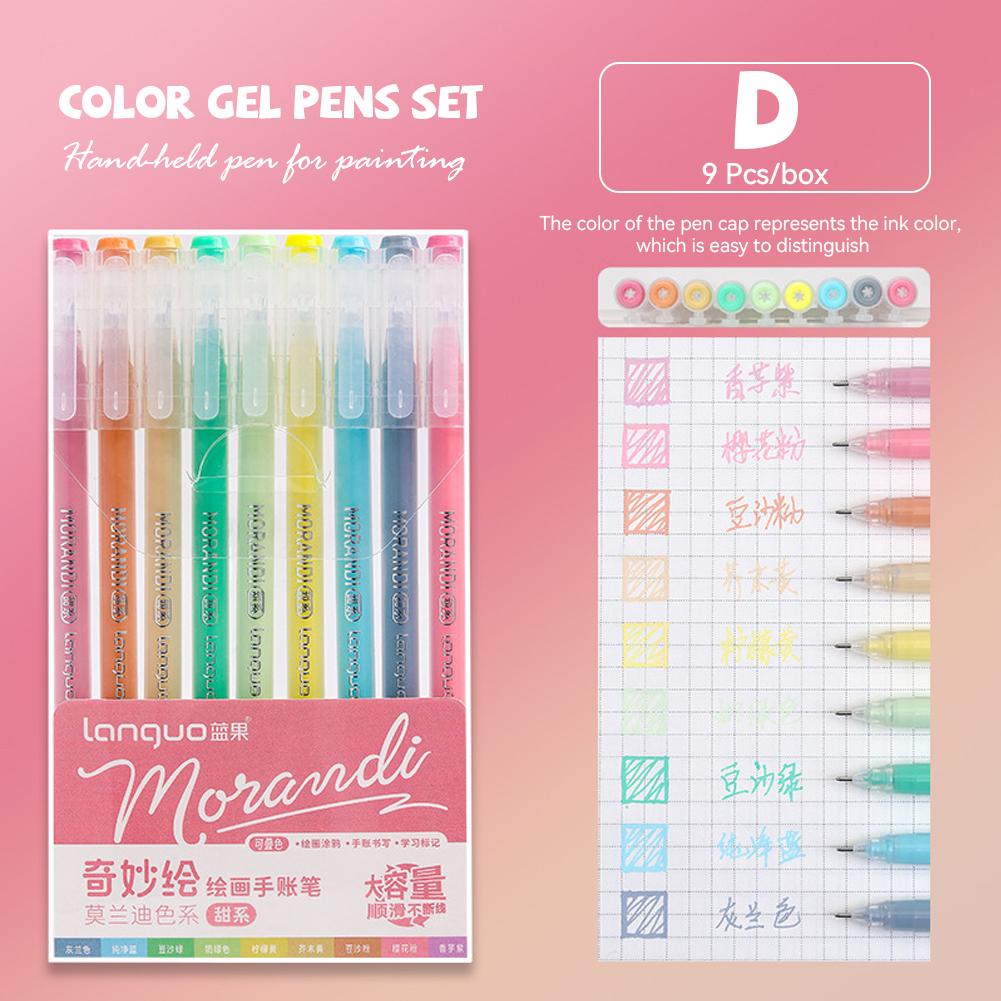 9 шт./кор. набор цветных гелевых ручек Morandi 0,5 мм чернильная ручка для письма для студентов школьные принадлежности канцелярские принадлежности D
9 шт./кор. набор цветных гелевых ручек Morandi 0,5 мм чернильная ручка для письма для студентов школьные принадлежности канцелярские принадлежности D