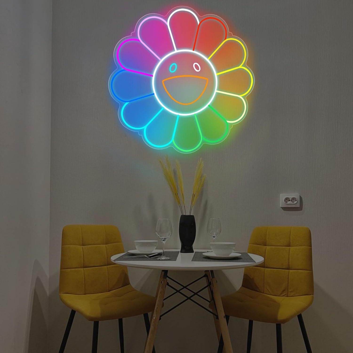 Smiling Sunflower Neon Sign for Wall Decor, LED Neon Wall Art for Room Decor Aesthetic, Cute Rainbow Flower Neon Light Sign, Inspirational Positive Red White
Smiling Sunflower Neon Sign for Wall Decor, LED Neon Wall Art for Room Decor Aesthetic, Cute Rainbow Flower Neon Light Sign, Inspirational Positive Red White