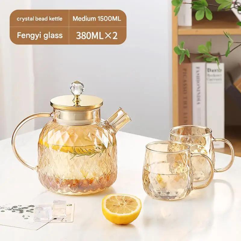 Hot sale Heat Resistant Drinking Glassware Glass Kettle with Cup Set Glass Tea Drinking Pitcher Kettle Set
Hot sale Heat Resistant Drinking Glassware Glass Kettle with Cup Set Glass Tea Drinking Pitcher Kettle Set