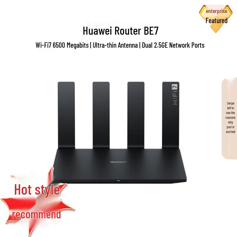 Huawei BE7 Wi-Fi 7 Router with Dual 2.5GE Ports (CN version)
Huawei BE7 Wi-Fi 7 Router with Dual 2.5GE Ports (CN version)