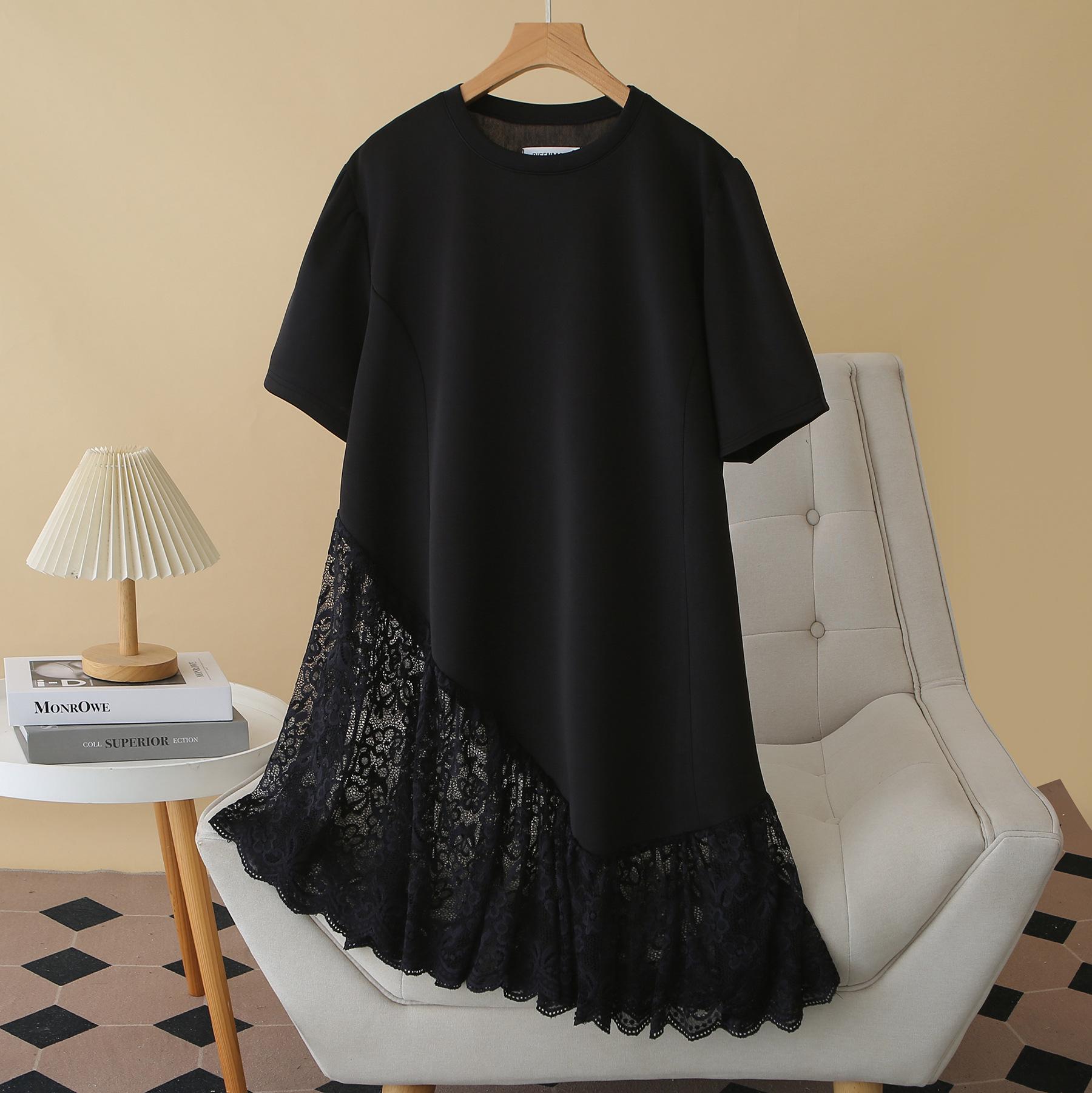 Plus Size Modal Air Layer Short Sleeve Mid-Length Lace Patchwork Dress - Summer 2026 Collection 5XL чорний
Plus Size Modal Air Layer Short Sleeve Mid-Length Lace Patchwork Dress - Summer 2026 Collection 5XL чорний