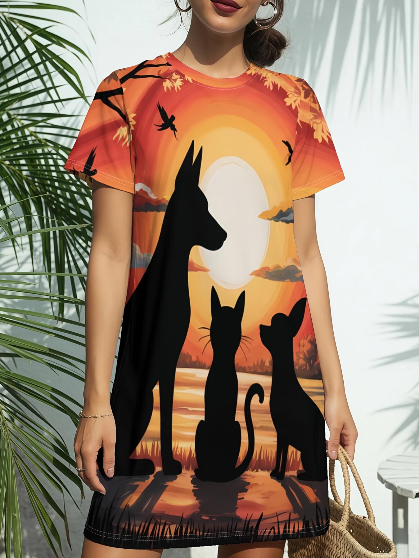 Women S New Crew Neck Short Sleeve T-Shirt Dress. American Trend Digital Print. Casual ; Versatile for Spring And Summer. Elegant And Chic Womn S Dre S дубильная кора
Women S New Crew Neck Short Sleeve T-Shirt Dress. American Trend Digital Print. Casual ; Versatile for Spring And Summer. Elegant And Chic Womn S Dre S дубильная кора