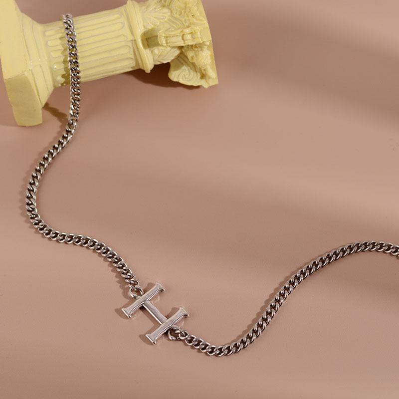 Summer Simple H Letter Thai Silver Necklace Women S Niche Design Sense Hong Kong Style High-Quality Items
Summer Simple H Letter Thai Silver Necklace Women S Niche Design Sense Hong Kong Style High-Quality Items