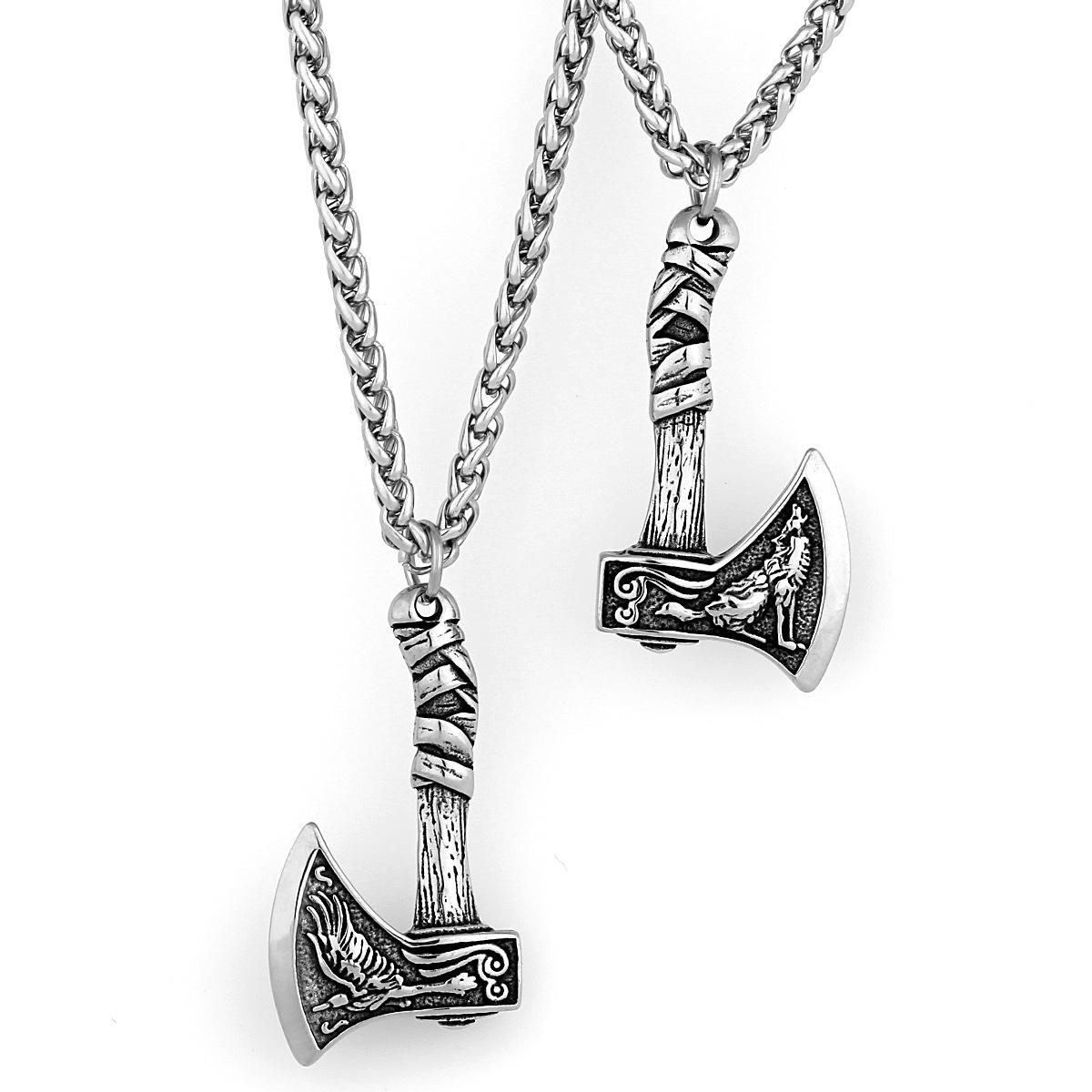 Pirate Viking Crow Wolf Head Axe Titanium Steel Pendant Men s Celtic Axe Head Protector Pendant Necklace Jewelry
Pirate Viking Crow Wolf Head Axe Titanium Steel Pendant Men s Celtic Axe Head Protector Pendant Necklace Jewelry