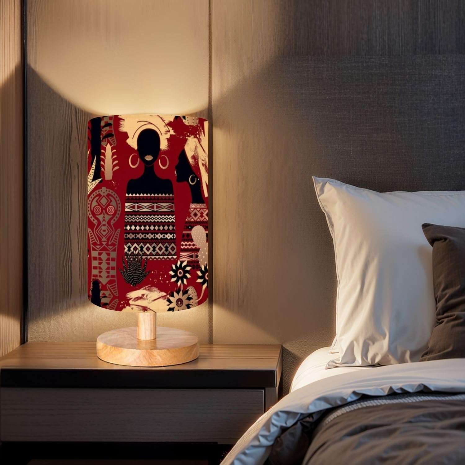 Bedside Table Lamp African women African pattern cactus flowers BLM theme Gold red Dimmable Desk Lamp with Flaxen Fabric Shade Wood Base Nightstand 5.5 x11
Bedside Table Lamp African women African pattern cactus flowers BLM theme Gold red Dimmable Desk Lamp with Flaxen Fabric Shade Wood Base Nightstand 5.5 x11