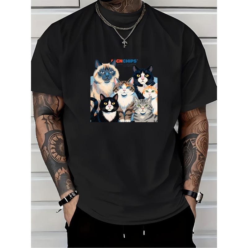 European sizes Cute Cat Graphic T-Shirt Perfect for Cat Lovers - Ideal Gift for Family And Friends, Company Team Building, And Summer Festivals 4XL чорний
European sizes Cute Cat Graphic T-Shirt Perfect for Cat Lovers - Ideal Gift for Family And Friends, Company Team Building, And Summer Festivals 4XL чорний